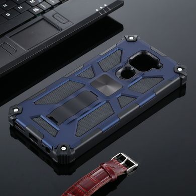 Чехол Shockproof Shield для Xiaomi Redmi Note 9 бампер противоударный с подставкой Blue