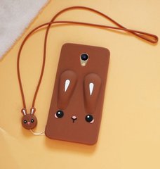 Чохол Funny-Bunny 3D для Meizu M5 Бампер гумовий коричневий