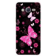 Чохол Print для Samsung J3 2016 / J320 / J300 силіконовий бампер Метелики рожеві