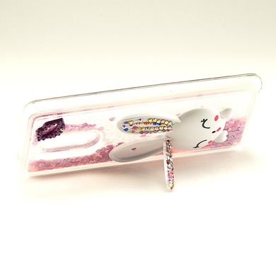 Чехол Glitter для Xiaomi Redmi 5 бампер жидкий блеск Заяц Розовый