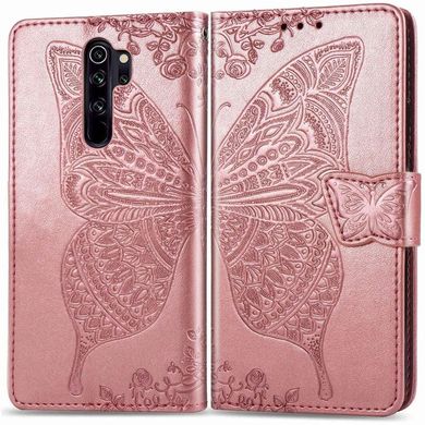 Чохол Butterfly для Xiaomi Redmi Note 8 Pro Книжка шкіра PU рожевий