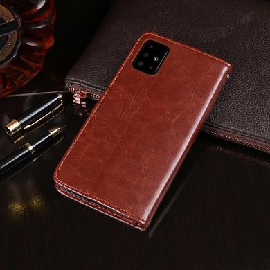Чехол Idewei для Samsung A51 2020 / A515 книжка кожа PU коричневый