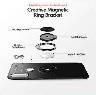 Чохол TPU Ring для Xiaomi Redmi Note 7 / Note 7 Pro бампер оригінальний Black з кільцем
