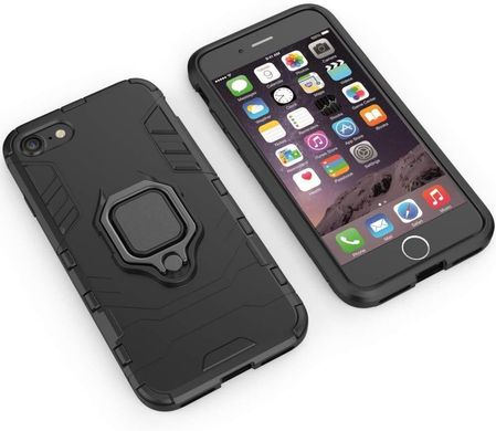 Чохол Iron Ring для Iphone SE 2020 броньований Бампер з підставкою Black