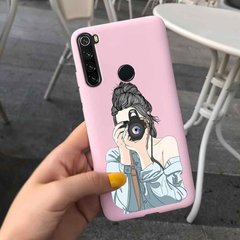 Чехол Style для Xiaomi Redmi Note 8T силиконовый бампер Розовый Girl with a camera
