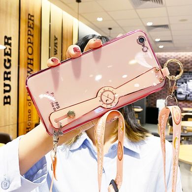 Чехол Luxury для Iphone SE 2020 бампер с ремешком Rose