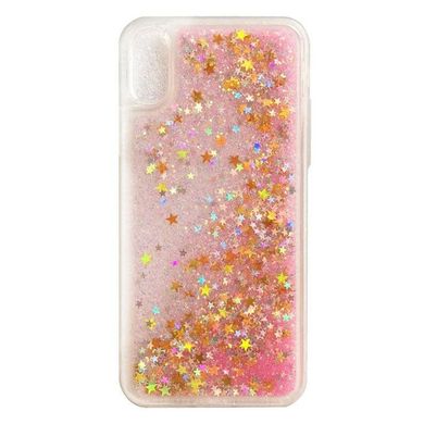 Чехол Glitter для Xiaomi Redmi 7A Бампер Жидкий блеск Аквариум Звезды Розовый