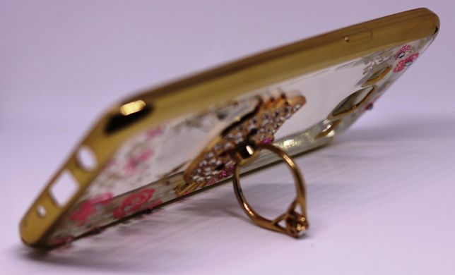 Чохол Luxury для Samsung J7 2015 / J700H / J700 / J700F бампер з підставкою Ring Kitty Gold
