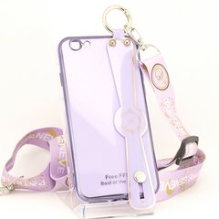 Чехол Luxury для Iphone SE 2020 бампер с ремешком Purple