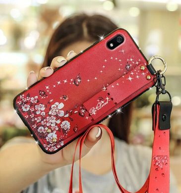 Чехол Lanyard для Xiaomi Redmi 7A бампер с ремешком Red