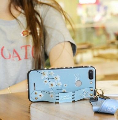 Чехол Lanyard для Xiaomi Redmi 6 бампер бампер с ремешком Blue