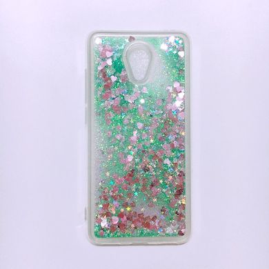 Чехол Glitter для Meizu M5S Бампер Жидкий блеск бирюзовый