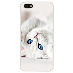 Чехол Print для Huawei Y5 2018 / Y5 Prime 2018 силиконовый бампер Cat White