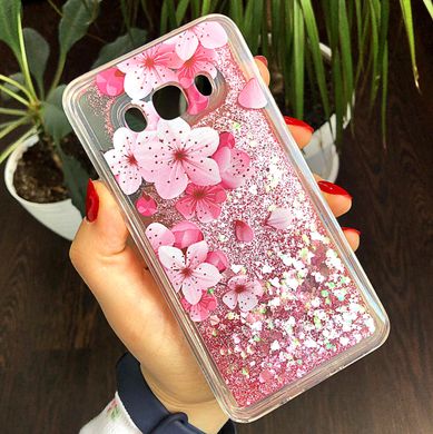 Чохол Glitter для Samsung Galaxy J7 2016 / J710 бампер Рідкий блиск акваріум Sakura