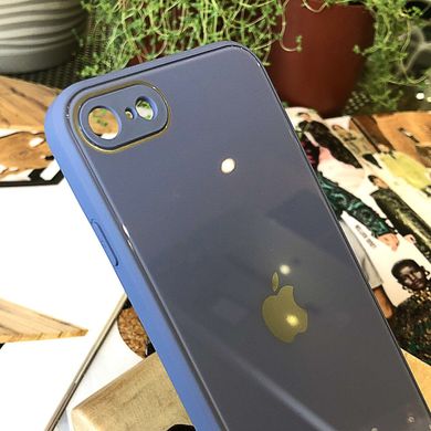Чохол Color-Glass для Iphone 7/8 бампер із захистом камер Blue
