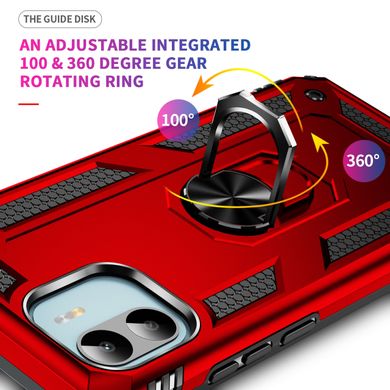 Чехол Shield для Xiaomi Redmi A1 Plus бампер противоударный с подставкой Red