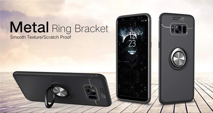 Чохол TPU Ring для Samsung S8 Plus / G955 бампер оригінальний Black з кільцем