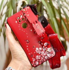 Чохол Lanyard для Xiaomi Redmi Note 9 бампер з ремінцем Red