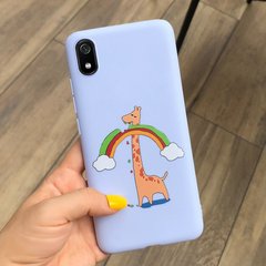 Чехол Style для Xiaomi Redmi 7A бампер силиконовый голубой Giraffe