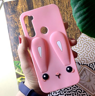 Чехол Funny-Bunny для Xiaomi Redmi Note 8 бампер резиновый заяц Розовый