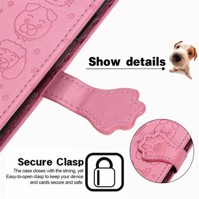 Чехол Embossed Cat and Dog для Xiaomi Redmi 12 книжка кожа PU с визитницей розовый