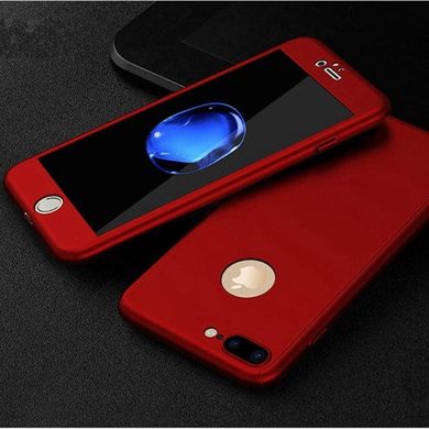 Чехол Dualhard 360 для Iphone 7 Plus / 8 Plus оригинальный с яблоком Бампер + стекло в подарок Red