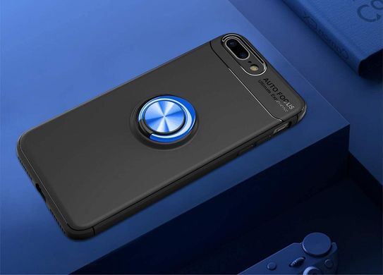 Чохол TPU Ring для Iphone 7 Plus / 8 Plus бампер оригінальний з кільцем Black-Blue