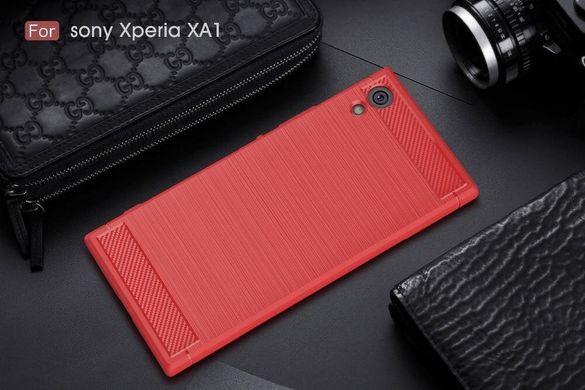Чехол Carbon для Sony Xperia XA1 / G3112 / G3116 / G3121 / G3125 / G3123 бампер Red