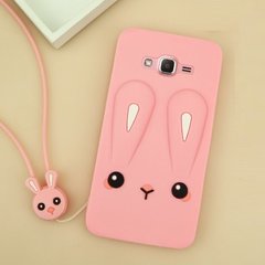 Чехол Funny-Bunny для Samsung Galaxy J2 Prime / G532F бампер резиновый заяц Розовый