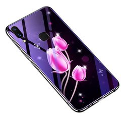 Чохол Glass-Case для Xiaomi Mi Play бампер скляний Flowers