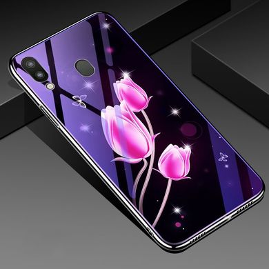 Чехол Glass-Case для Xiaomi Mi Play бампер стеклянный Flowers