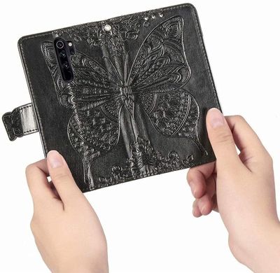 Чехол Butterfly для Xiaomi Redmi Note 8 Pro Книжка кожа PU черный