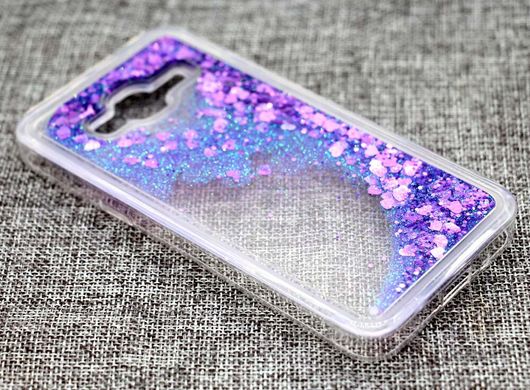 Чехол Glitter для Samsung Galaxy J3 2016 / J300 / J320 Бампер жидкий блеск фиолетовый