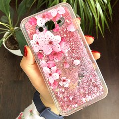 Чехол Glitter для Samsung Galaxy J7 Neo / J701 бампер Жидкий блеск аквариум Sakura