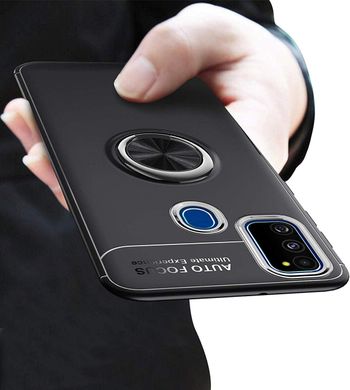 Чохол TPU Ring для Samsung Galaxy M30s / M307F бампер накладка з підставкою Black