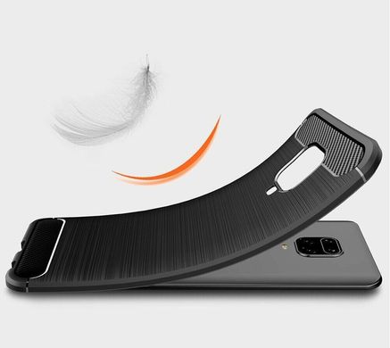 Чехол Carbon для Xiaomi Redmi Note 9 Pro Max защитный бампер Black