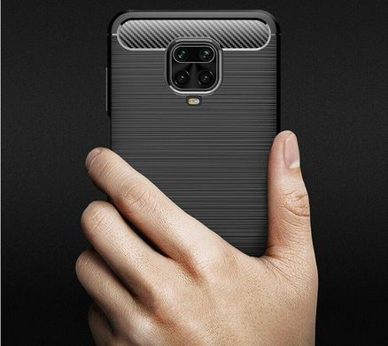 Чохол Carbon для Xiaomi Redmi Note 9 Pro Max захисний бампер Black