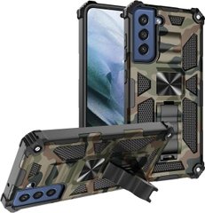 Чехол Military Shield для Samsung Galaxy S21 FE / G990 бампер противоударный с подставкой Khaki