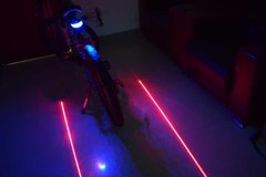 Велосипедный задний фонарь с лазером Robesbon мигалка с лазерной дорожкой Line синий