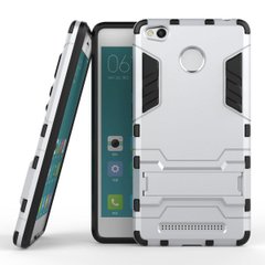 Чехол Iron для Xiaomi Redmi 3S / Redmi 3 Pro бронированный бампер Броня Silver