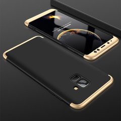 Чохол GKK 360 для Samsung A8 Plus / A730F бампер накладка Black-Gold