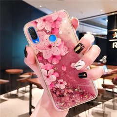 Чехол Glitter для Samsung Galaxy M20 / M205 бампер Жидкий блеск аквариум Sakura
