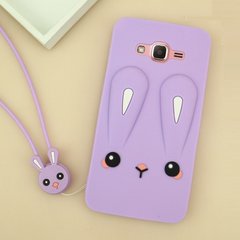 Чехол Funny-Bunny для Samsung Galaxy J2 Prime / G532F бампер резиновый заяц Сиреневый