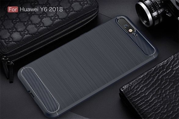 Чохол Carbon для Huawei Y6 2018 бампер синій