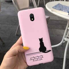 Чохол Style для Xiaomi Redmi 8A Бампер силіконовий Рожевий Cat