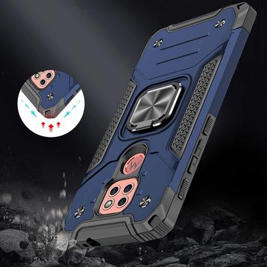 Чехол Protector для Motorola Moto E7 Plus бампер противоударный с подставкой Blue