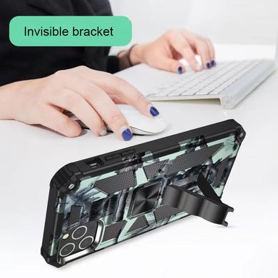 Чехол Military Shield для Iphone 15 Pro Max бампер противоударный с подставкой Turquoise