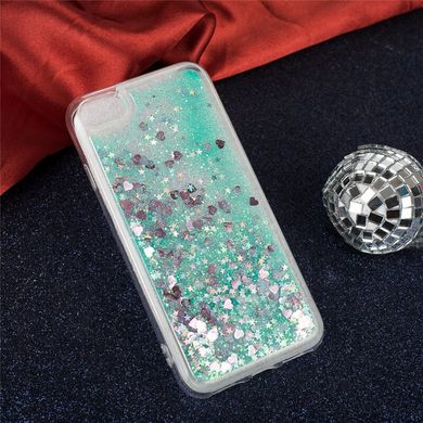 Чехол Glitter для Iphone SE 2020 Бампер Жидкий блеск Бирюзовый