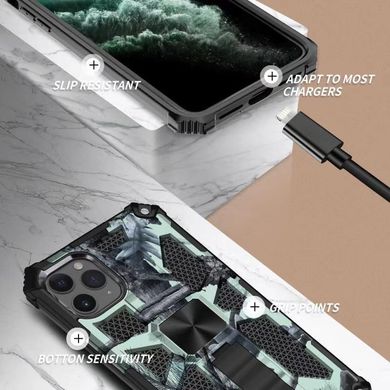 Чехол Military Shield для Iphone 15 Pro Max бампер противоударный с подставкой Turquoise