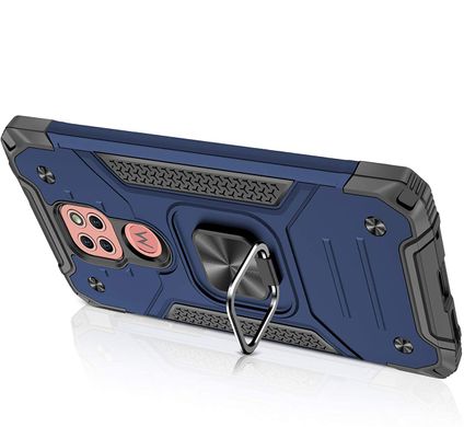 Чехол Protector для Motorola Moto E7 Plus бампер противоударный с подставкой Blue